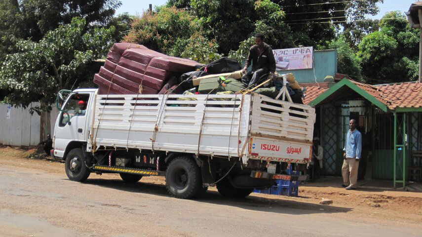 Truck loaded for trip to Gimbi.JPG